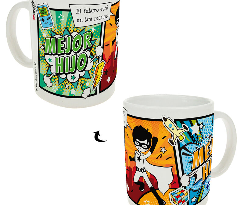S002-Taza Superhéroe "Mejor hijo"