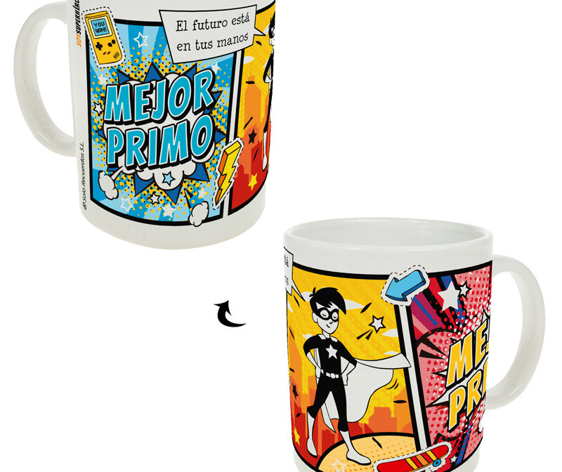 S005-Taza Superhéroe "Mejor primo"