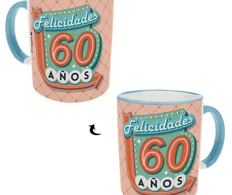A-R056-Taza Pensando "Felicidades: 60 años"