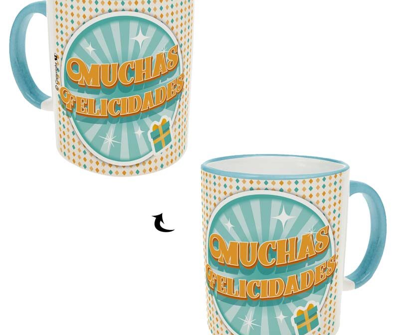 A-R058-Taza Pensando "Muchas felicidades"